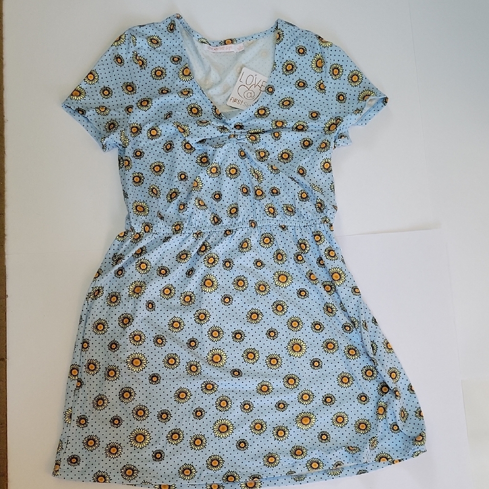 Love At First Sight Babydoll Sunflower Dress Women's Large